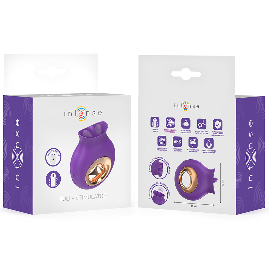 INTENSE Estimulador Clitoriano TULI Roxo com design ergonômico e silicone macio.