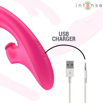 Vibrador INTENSE EMI 3 em 1 multifuncional rosa de 13,5 cm
