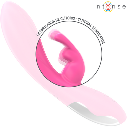 Close-up do INTENSE Vibrador Rabbit Randall rosa com 10 vibrações
