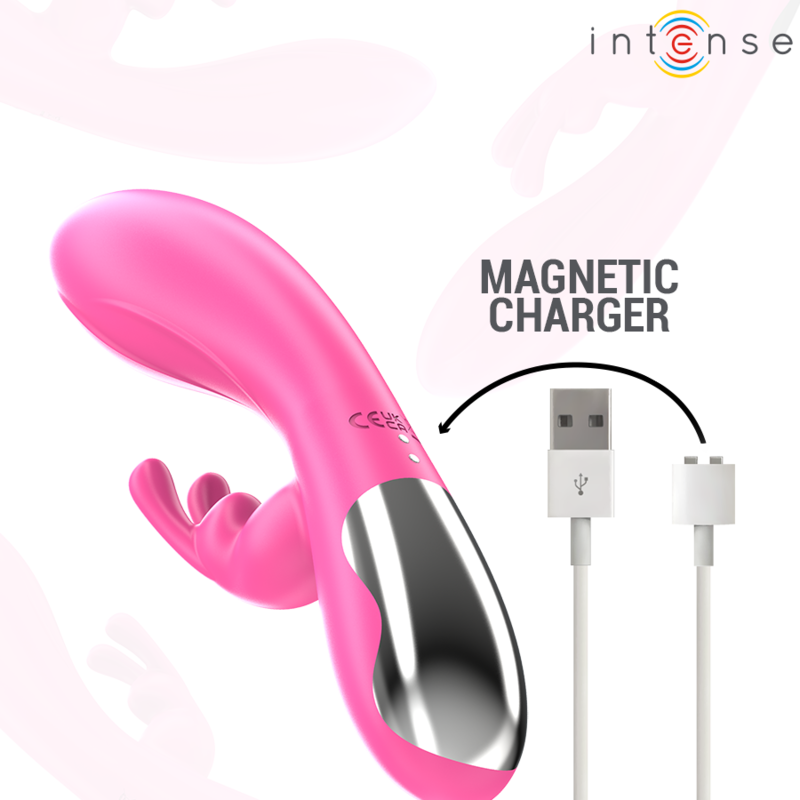 Close-up do INTENSE Vibrador Rabbit Randall rosa com 10 vibrações