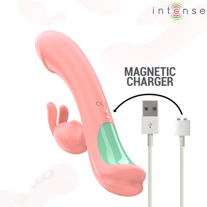 Vibrador Rabbit Rachel Intense rosa com ponta oscilante e 5 vibrações