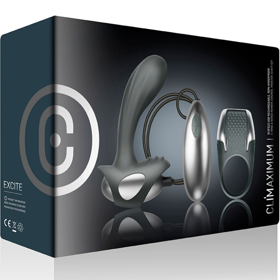 Kit Vibratorio Anillo para Pene y Masajeador de Próstata con Cable