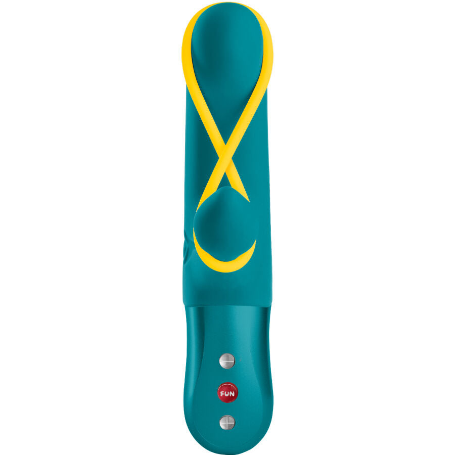 Vibrador Amorino Rabbit Aquamarine da FUN FACTORY com estimulação dupla.