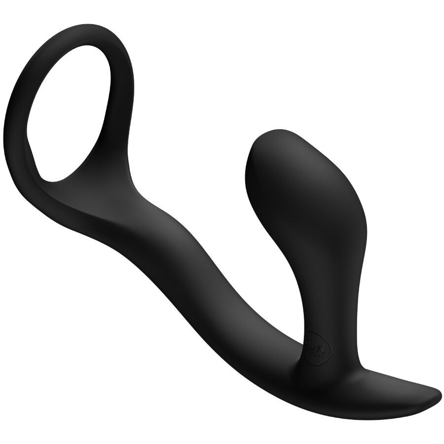 Imagem do FUN FACTORY Bootie Ring Plug Anal com Anel Peniano Preto, destacando seu design combinado e material de silicone.