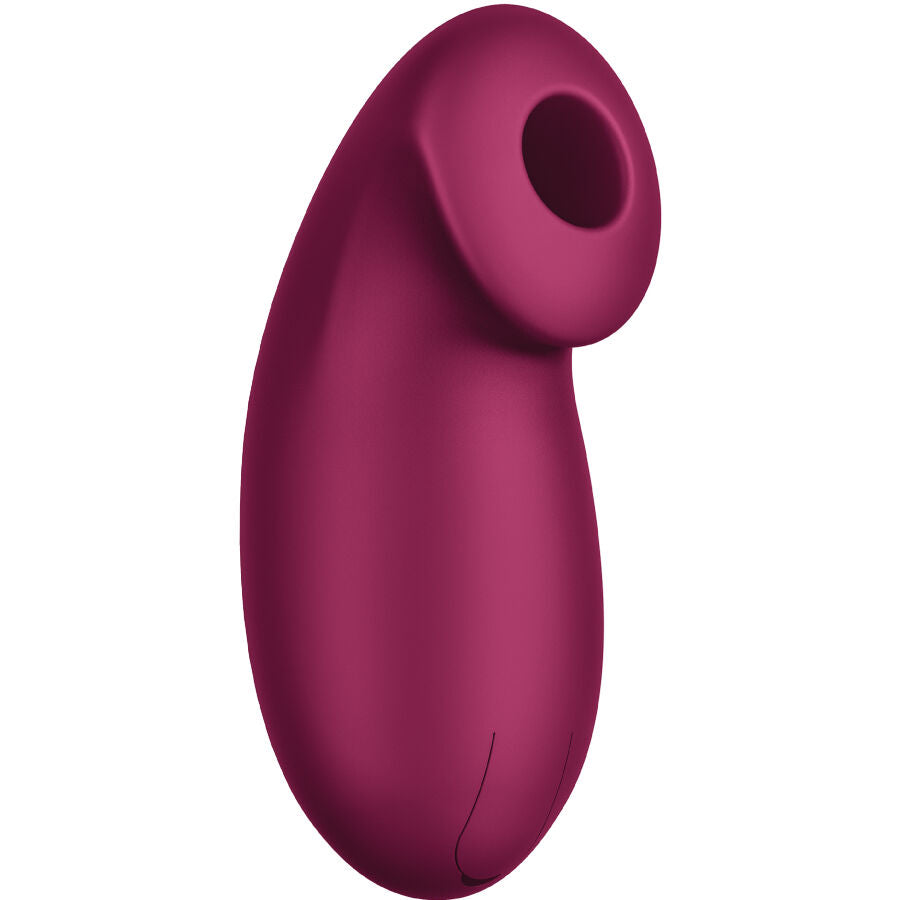 Close-up do Vibrador FUN FACTORY Desire Air Pulse Vermelho Vinho, destacando seu design elegante e bocal de estimulação.
