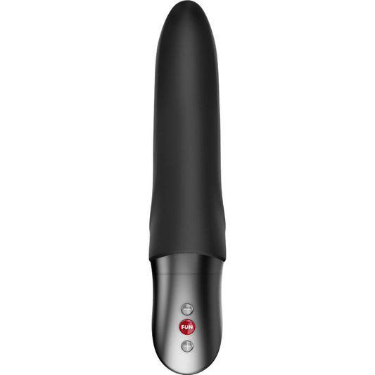 Close-up do Vibrador FUN FACTORY DIVA DOLPHIN Preto, com design ergonómico para Ponto G e silicone macio.