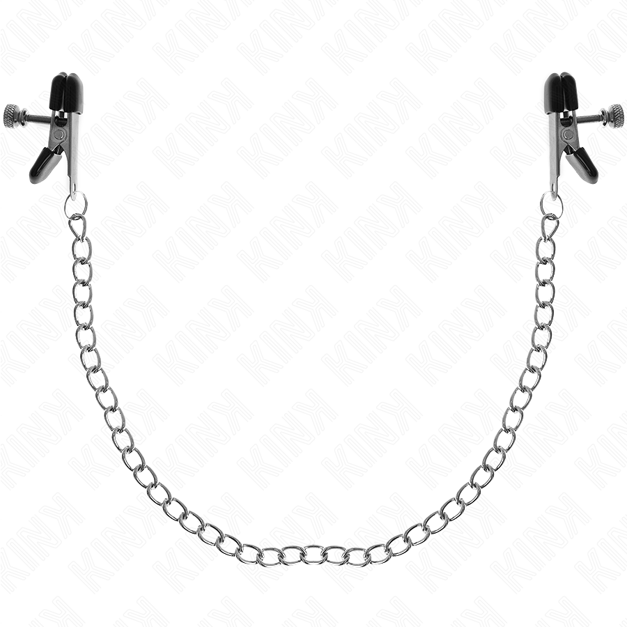 KINK Pinças de Corrente Plana Prata 34 CM para estimulação de mamilos
