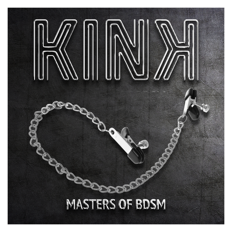 KINK Pinças de Corrente Plana Prata 34 CM para estimulação de mamilos