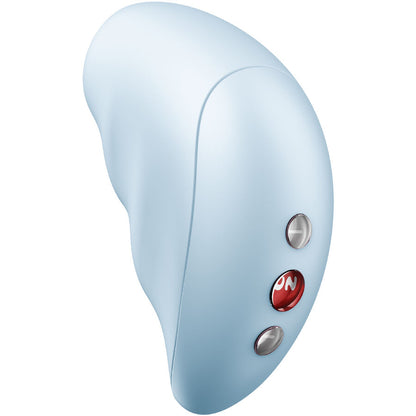 FUN FACTORY Vibrador de Pulsação de Ar Intenso Azul Celeste, close-up mostrando o design ergonómico e silicone aveludado.