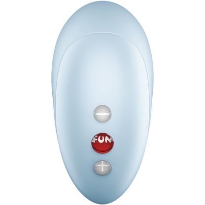 FUN FACTORY Vibrador de Pulsação de Ar Intenso Azul Celeste, close-up mostrando o design ergonómico e silicone aveludado.