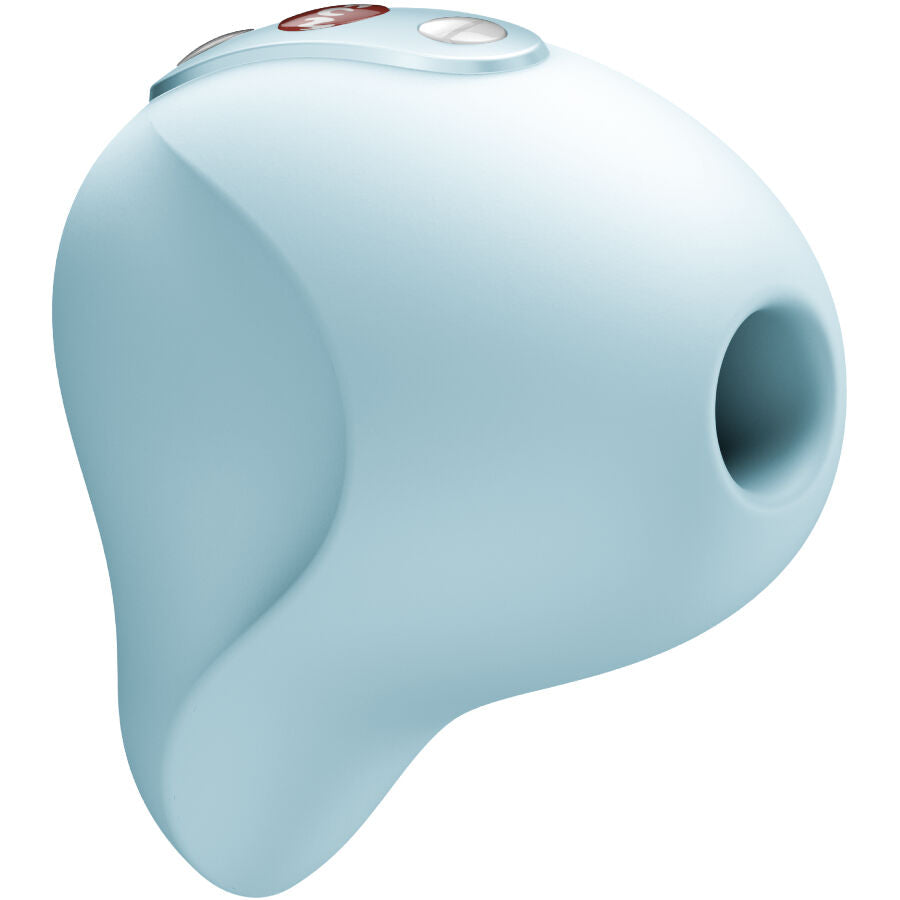 Close-up of the FUN FACTORY Vibrador Pulsador de Ar Seduction Azul Gelo, showing its design and features.