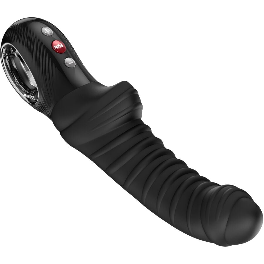 Vibrador FUN FACTORY Tiger G-Spot Preto com design ergonómico e textura canelada