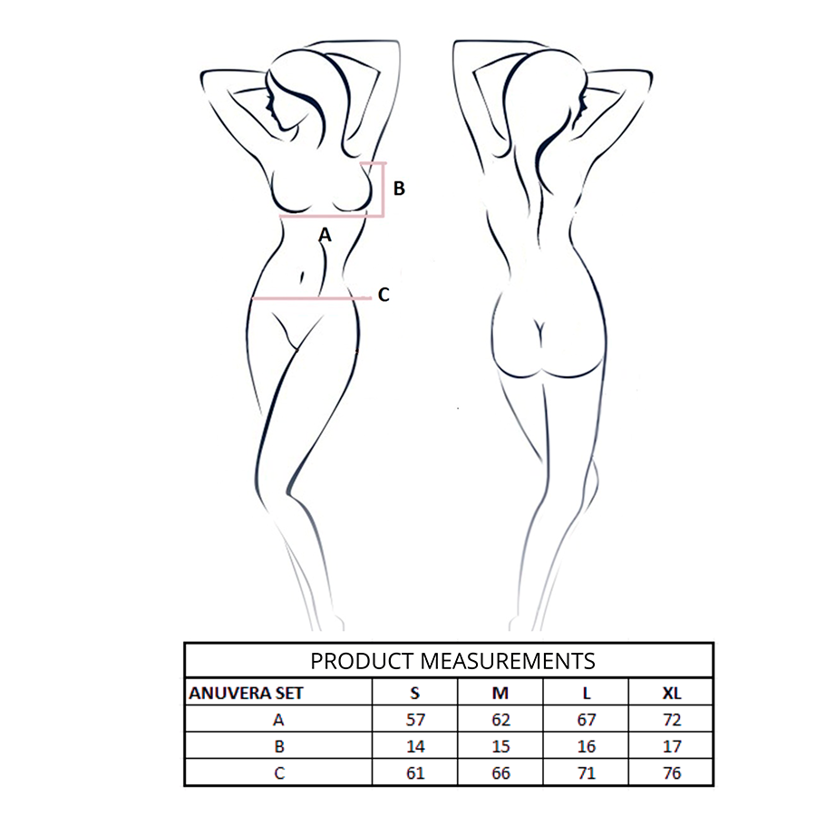 PASIÓN - CONJUNTO DE SUJETADOR + TANGA ANUVERA LADRILLO REFRÉCIDO L/XL