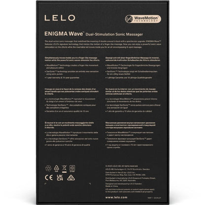 LELO ENIGMA Wave massageador de tripla vibração para Ponto G e clitóris, cor preta.