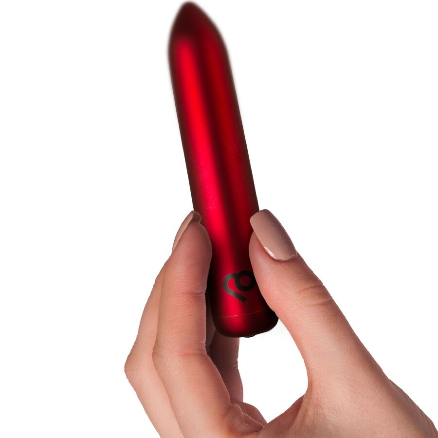 Rocks-Off Bala Vibratória Recarregável Poppy Vermelha, vibrador compacto e discreto para prazer intenso.