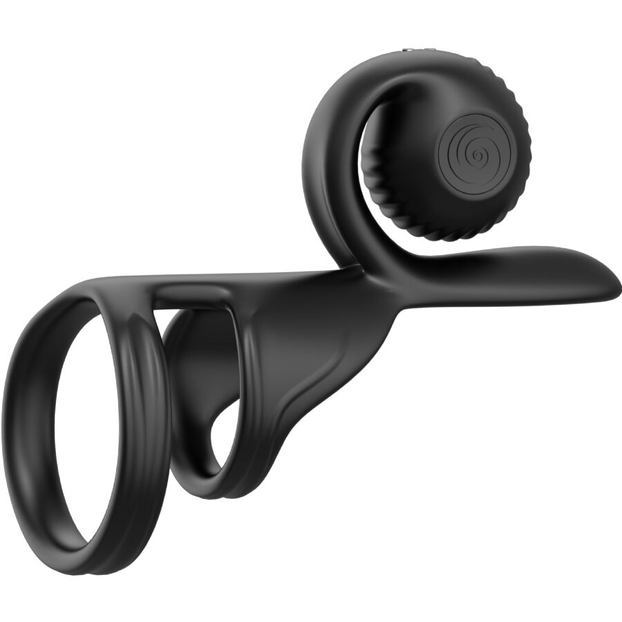 VIBRADOR CARACOL - ANILLO PARA PAREJAS JOVI CONTROL REMOTO NEGRO