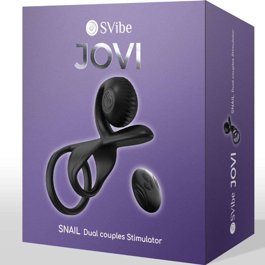 VIBRADOR CARACOL - ANILLO PARA PAREJAS JOVI CONTROL REMOTO NEGRO