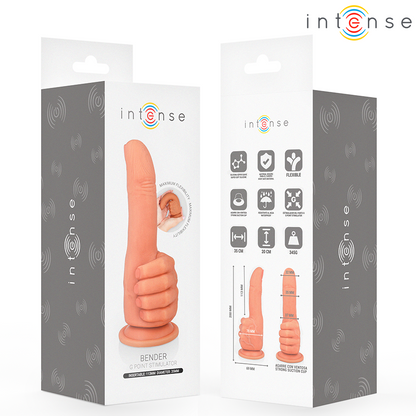 Intense Bender Estimulador de Ponto G Mão Flexível, detalhe da textura e design ergonómico.