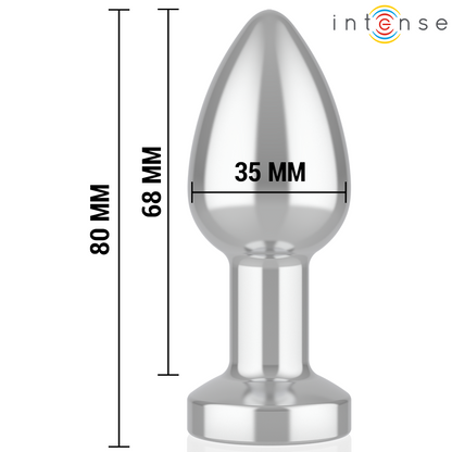 Plug Anal Vibrante de Metal Intense com LED e Controle Remoto, Tamanho S