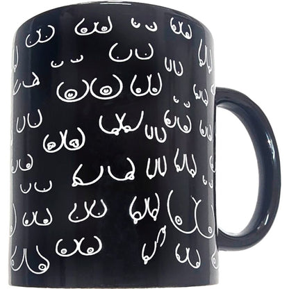 Taza con Diseño de Senos Negra 370 ml