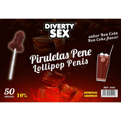 Piruletas con Forma de Pene Sabor Ron Cola con Alcohol