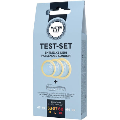 Kit de Prueba con 3 Condones de Diferentes Tamaños + Cinta Métrica