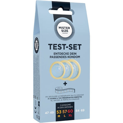 Kit de Prueba con 3 Condones de Diferentes Tamaños + Cinta Métrica