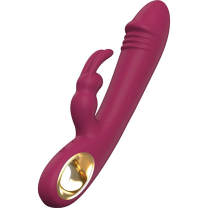 Close-up do Vibrador Coelho TOYJOY Taygeta, destacando seu design ergonómico e estimuladores duplos.