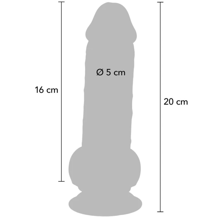 HAZLO REAL - PENE REALISTA DE LUJO CON TESTÍCULOS EXTRA GRUESOS DE 20 CM