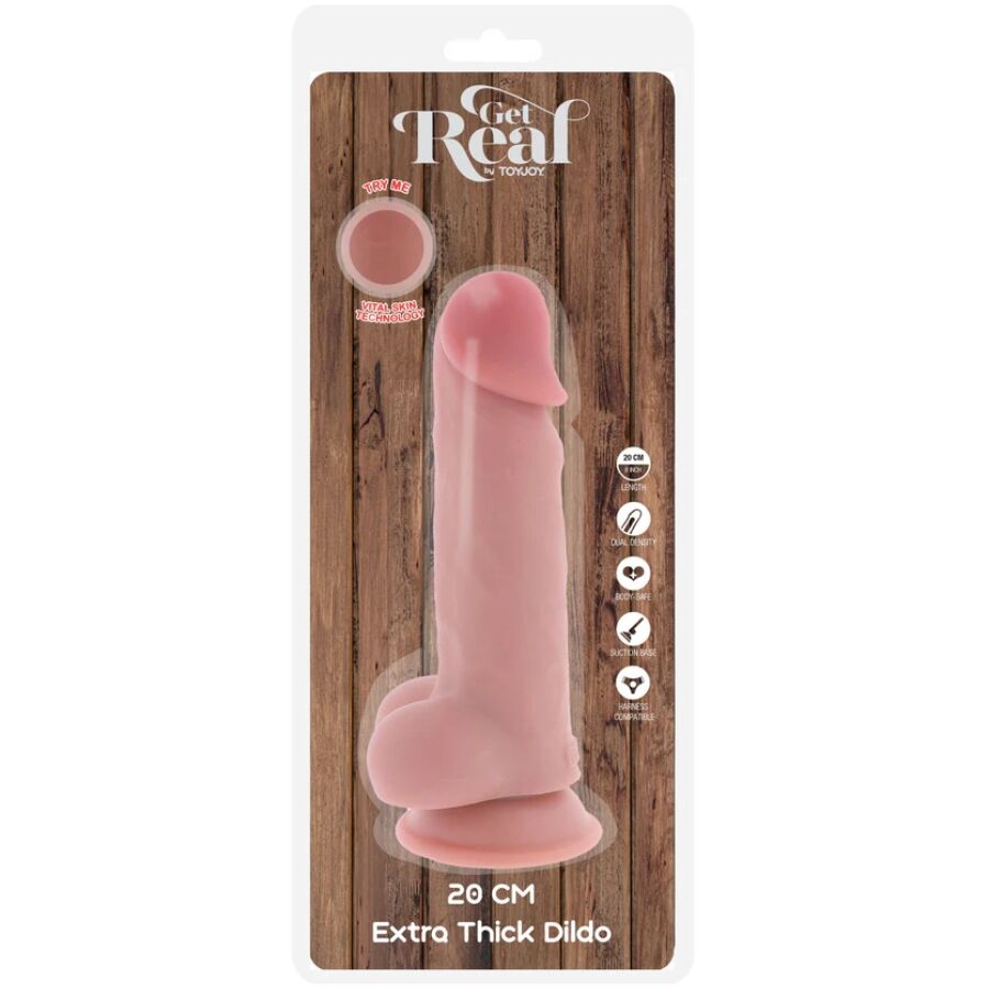 HAZLO REAL - PENE REALISTA DE LUJO CON TESTÍCULOS EXTRA GRUESOS DE 20 CM