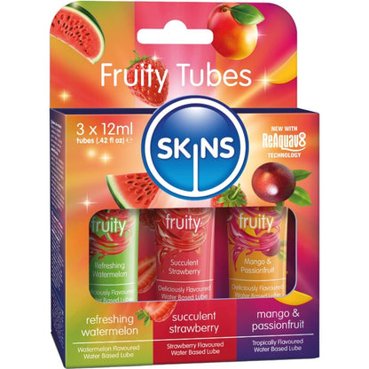 KIT DE LUBRICANTES FRUTALES: SANDÍA, FRESA Y MANGO - 3 x 12 ML