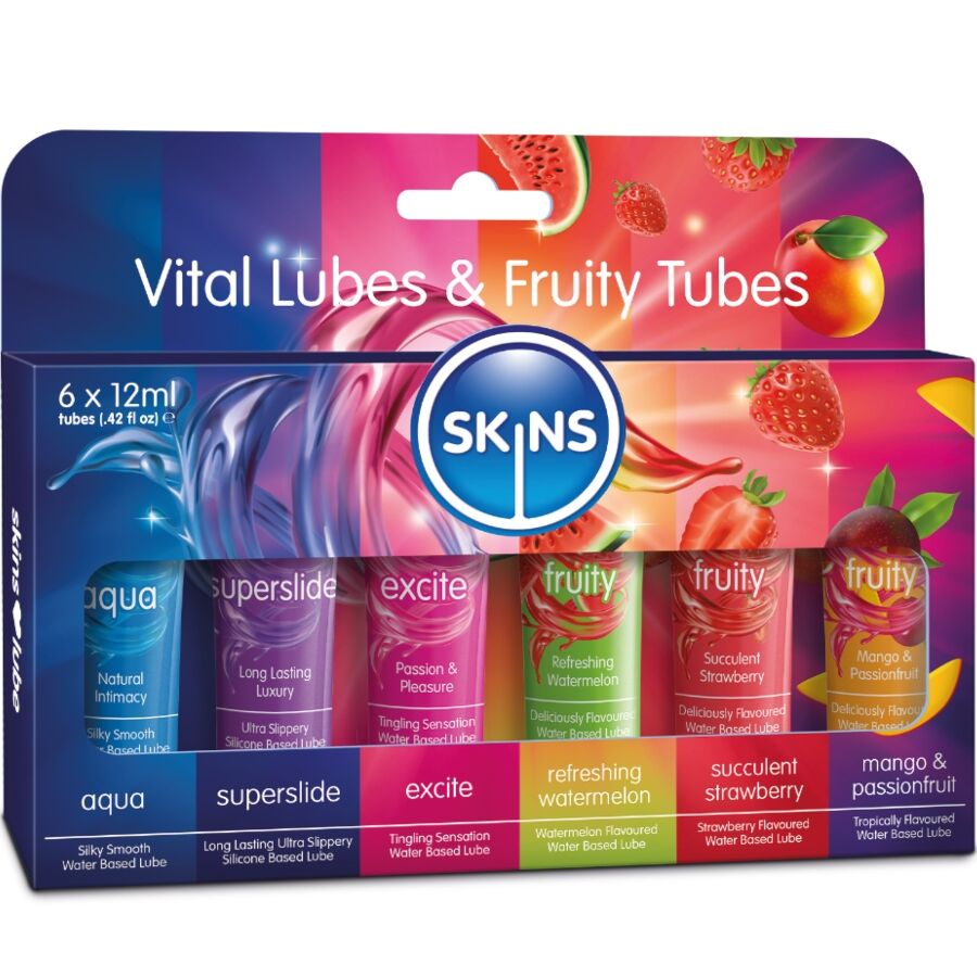 Kit de Lubricantes Vital & Fruity 6 x 12 ml