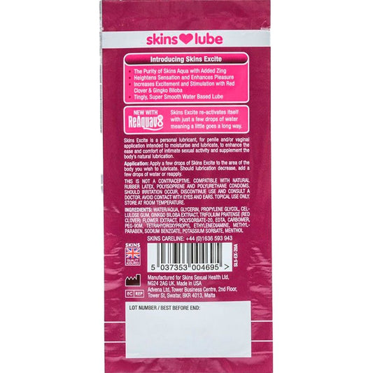 Lubricante Excite a Base de Agua Dosis Única 5 ml