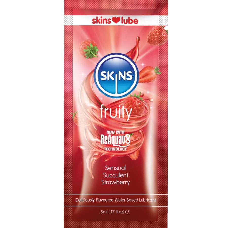 Lubricante a Base de Agua con Sabor Frutado de Fresa - Dosis Única de 5 ml