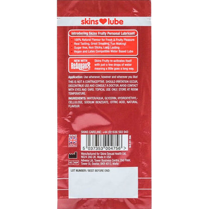 Lubricante a Base de Agua con Sabor Frutado de Fresa - Dosis Única de 5 ml