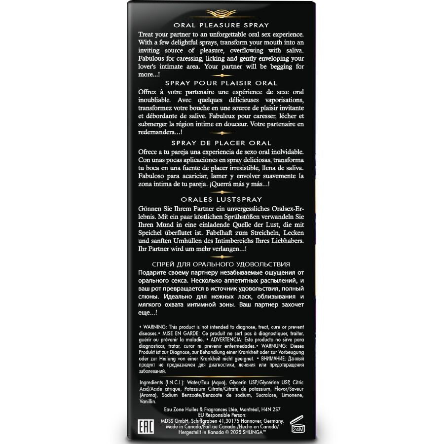 SHUNGA Spray Oral Sedutor Frutas Exóticas 20 ML para prazer oral intenso