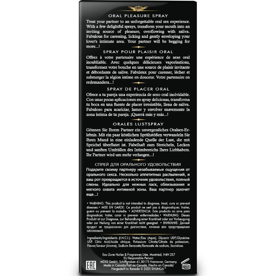 SHUNGA Spray Oral Sedutor de Morango Waves 20 ML para prazer oral intenso