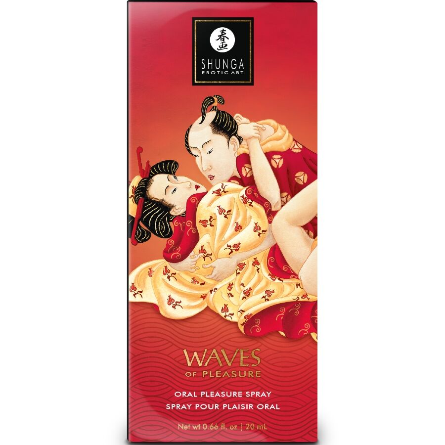 SHUNGA Spray Oral Sedutor de Morango Waves 20 ML para prazer oral intenso