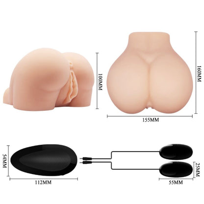 Masturbador Realista con Vagina y Ano Vibradores y Control Remoto