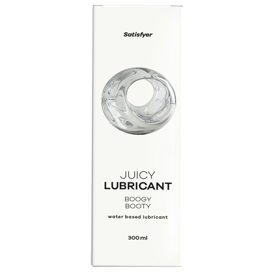 Embalagem do Lubrificante Satisfyer Juicy Booty 300 ML à base de água para prazer anal.