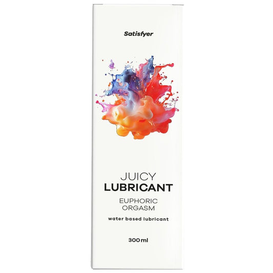 Close-up of the Satisfyer Lubrificante à Base de Água Euphoric Orgasm 300ml showing its packaging.