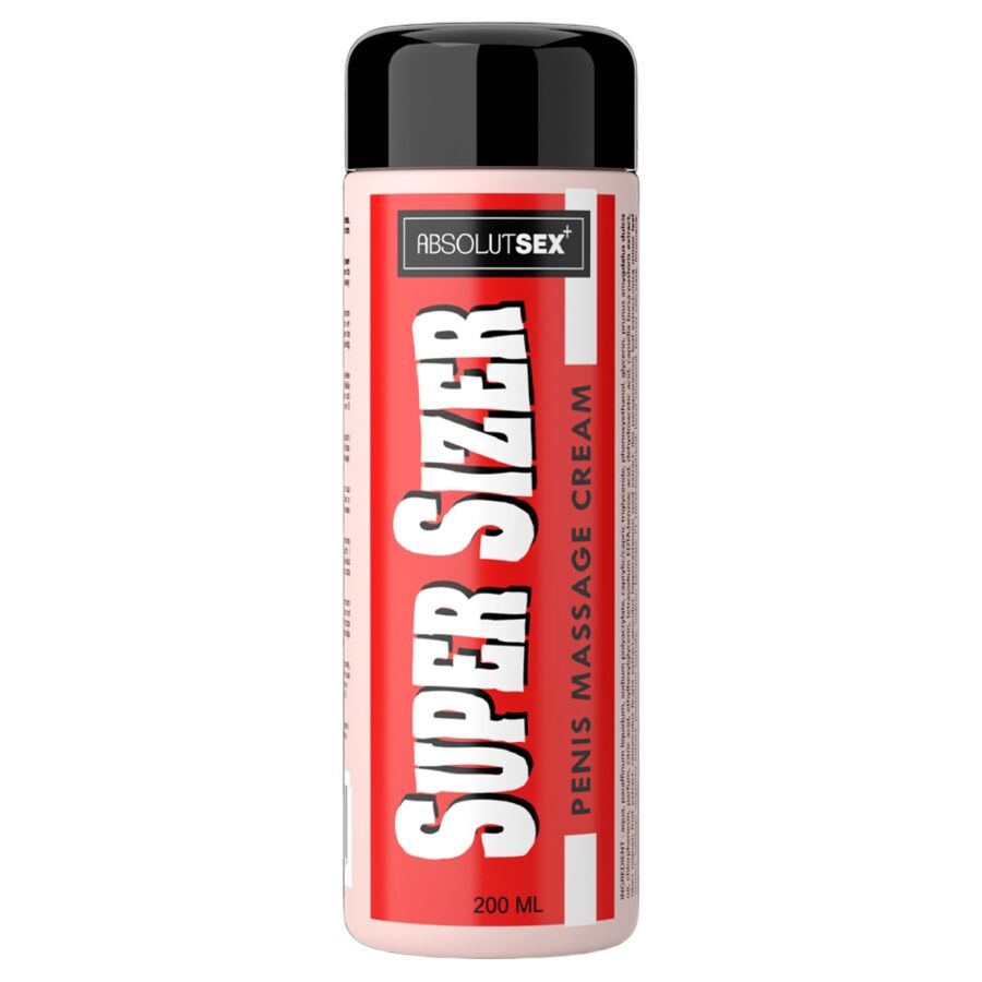 Embalagem do RUF Creme de Massagem para Pénis Super Sizer 200ml, destacando a marca e as informações do produto para aumento e cuidado íntimo.