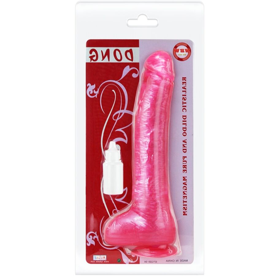 Dildo realista Baile Dong Rosa com ventosa, textura e detalhes de veias.
