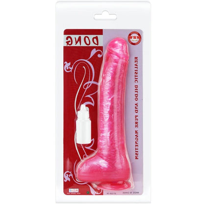 Dildo realista Baile Dong Rosa com ventosa, textura e detalhes de veias.