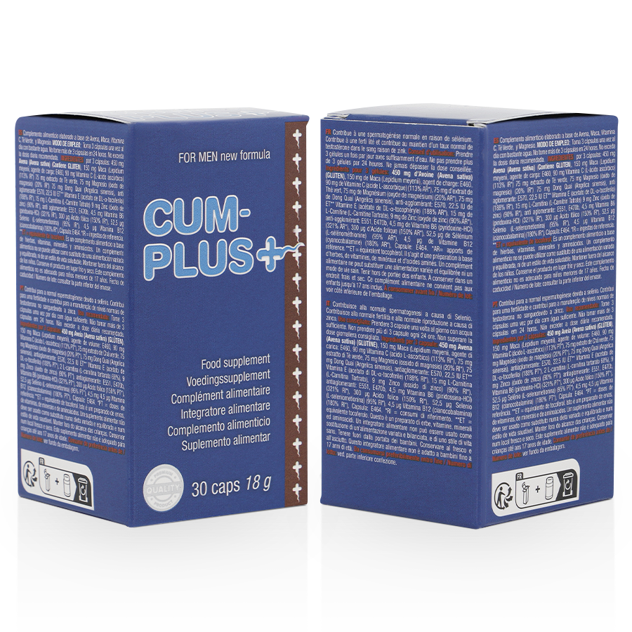 Embalagem de COBECO Cum Plus 30 Comprimidos, suplemento para fertilidade e qualidade do esperma.