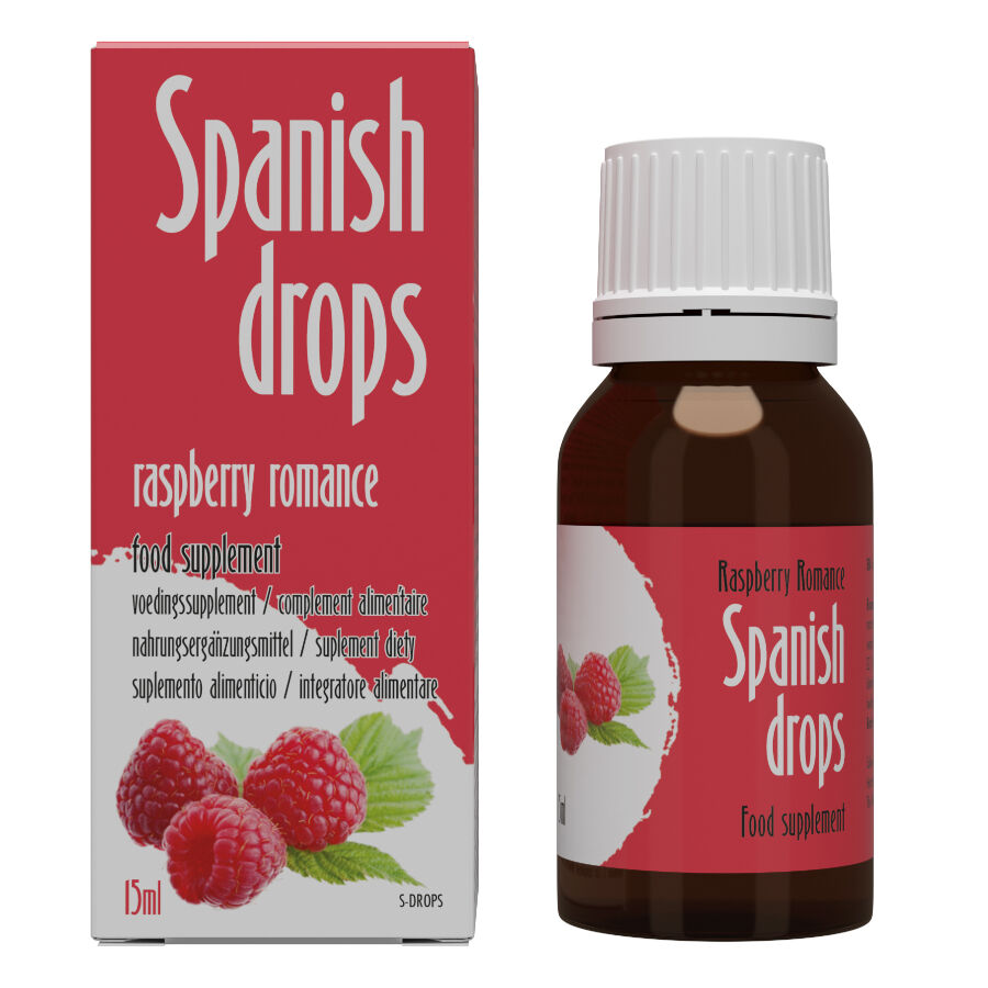 COBECO Spanish Drops Romance Framboesa 15 ML, suplemento afrodisíaco para intensificar a luxúria.