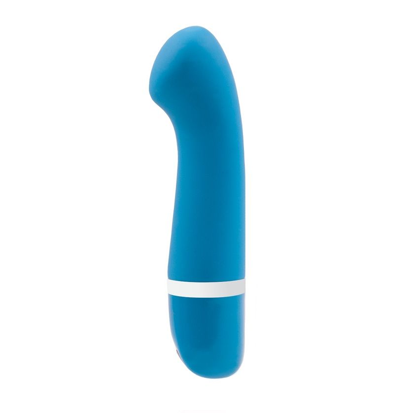 Vibrador B SWISH Bdesired Deluxe Curve Azul, mostrando seu design ergonômico e material de silicone macio.