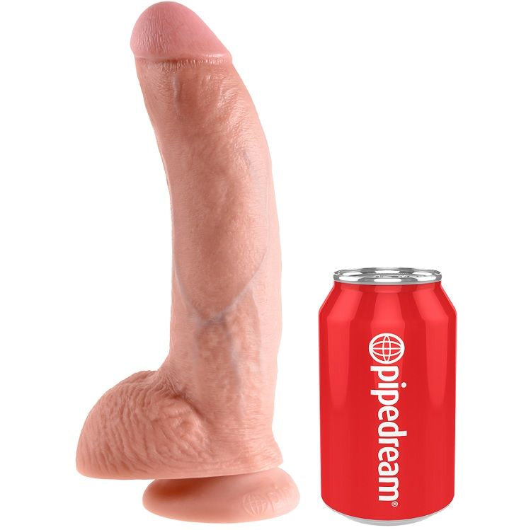 Dildo Realista con Testículos, Tono Carne 22.9 cm