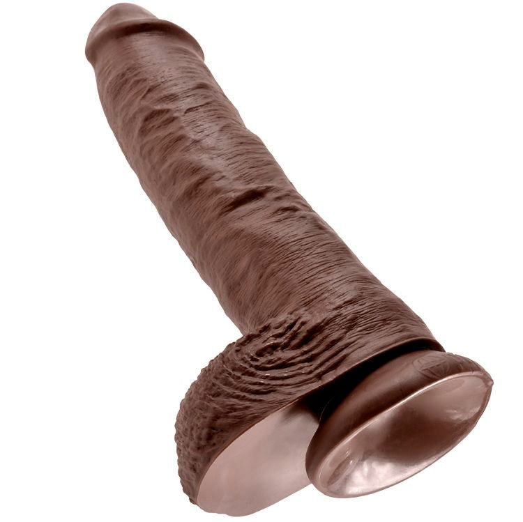 Dildo Realista Marrón con Bolas 25.4 cm