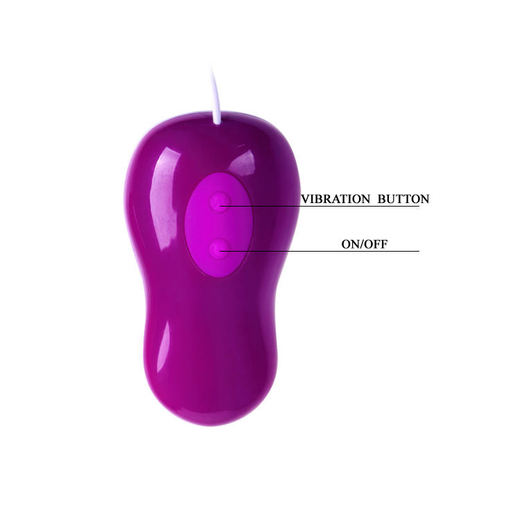 PRETTY LOVE Ovo Vibrante Avery com Controle Remoto Fio - Vista geral do vibrador e controle.